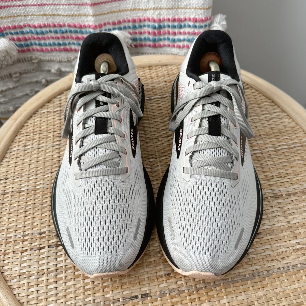 Brooks Adrenaline GTS 22 Grey Rose Black Road-Running Sneakers Women’s 9.5 - Picture 3 of 9